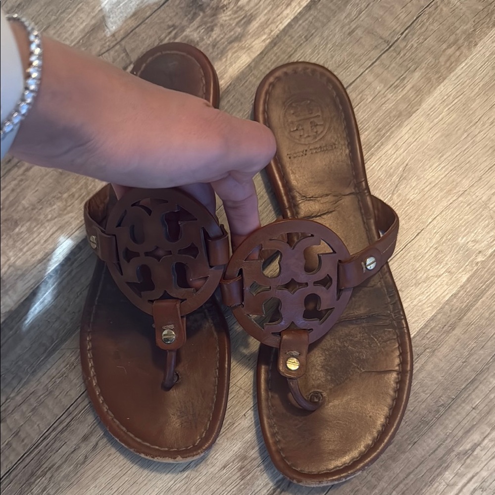 Tory Burch Brown Leather Sandals